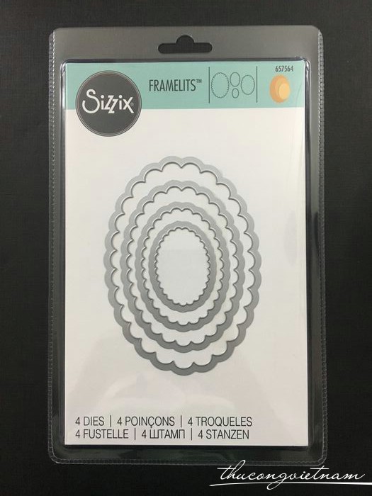 T4010004-657564-Khuôn cắt Sizzix Framelits Ovals, Scallop